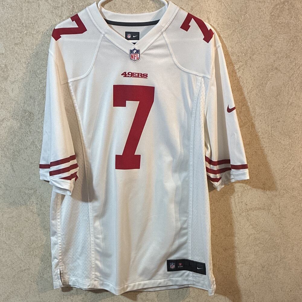 Nike Colin Kaepernick #7 San Francisco 49ers White Game Jersey Men's L Blokecore